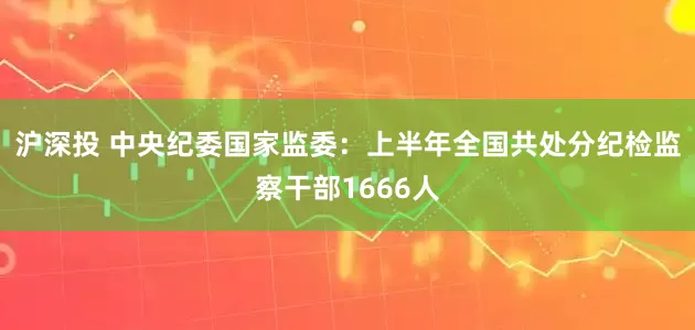 沪深投 中央纪委国家监委：上半年全国共处分纪检监察干部1666人