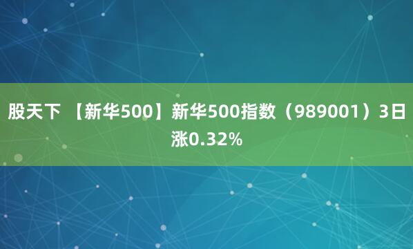 股天下 【新华500】新华500指数（989001）3日涨0.32%